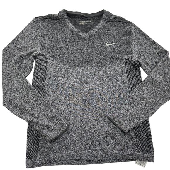 Nike Dri-FIT Modern Stripe Shirt Mens Medium Long Sleeve Training 726852-010 - Picture 1 of 8
